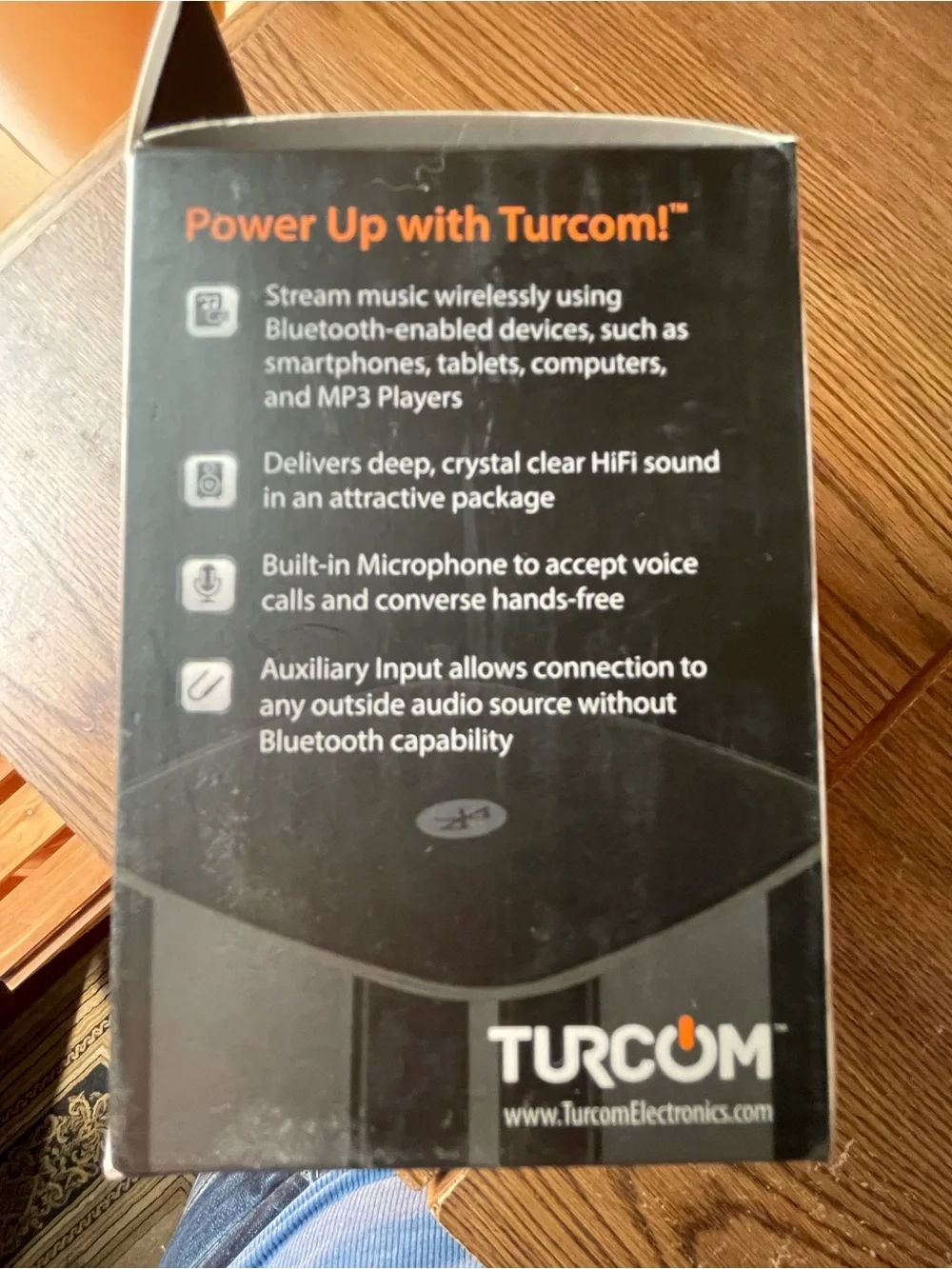 Turcom Wireless Portable Speaker — Black with Blue Trim - Picture 4 of 4